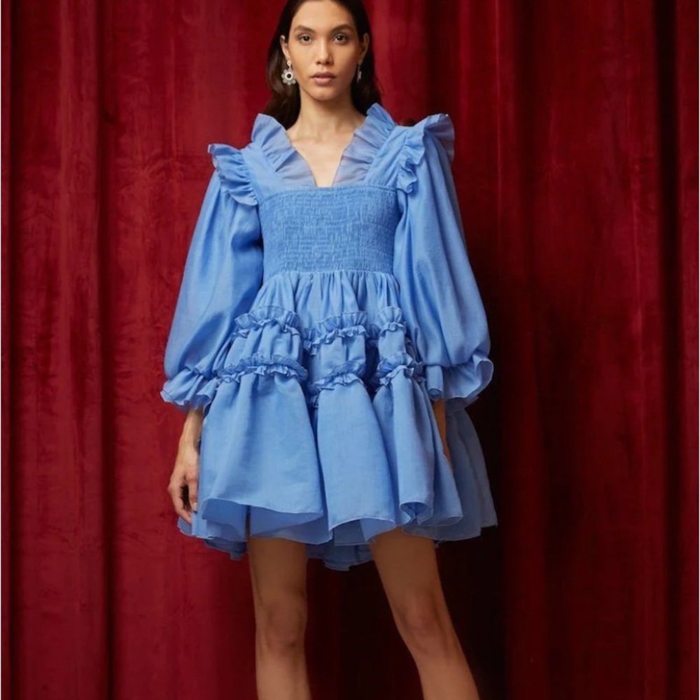 NWT Sister Jane Blue Ruffle mini dress